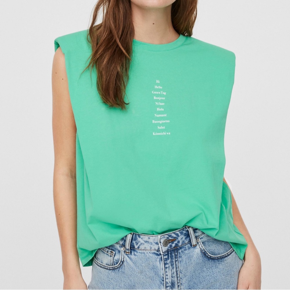 VERO MODA HOLLIE SHOULDER‎ PADS T-SHIRT